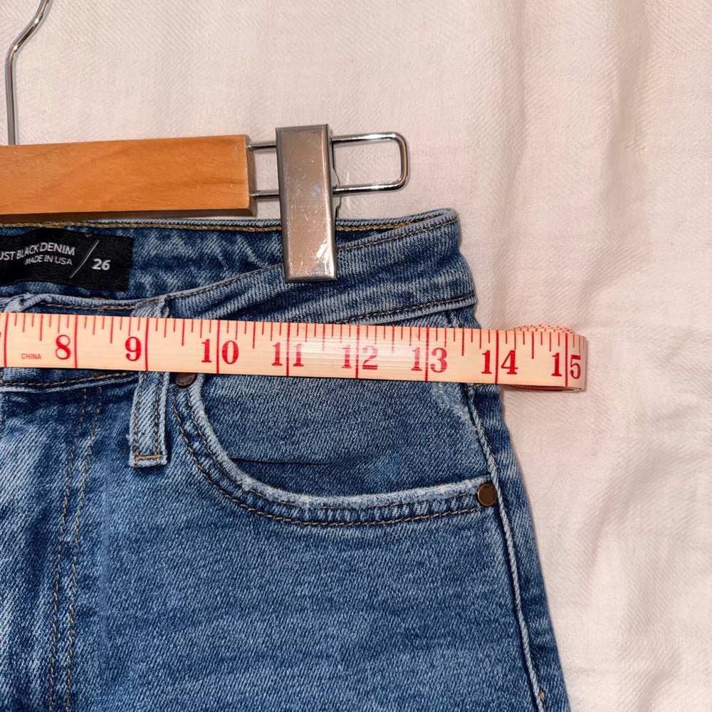 Just Black Straight Leg Blue Jeans with Distressed Knees, 26 - Picture 7 of 11